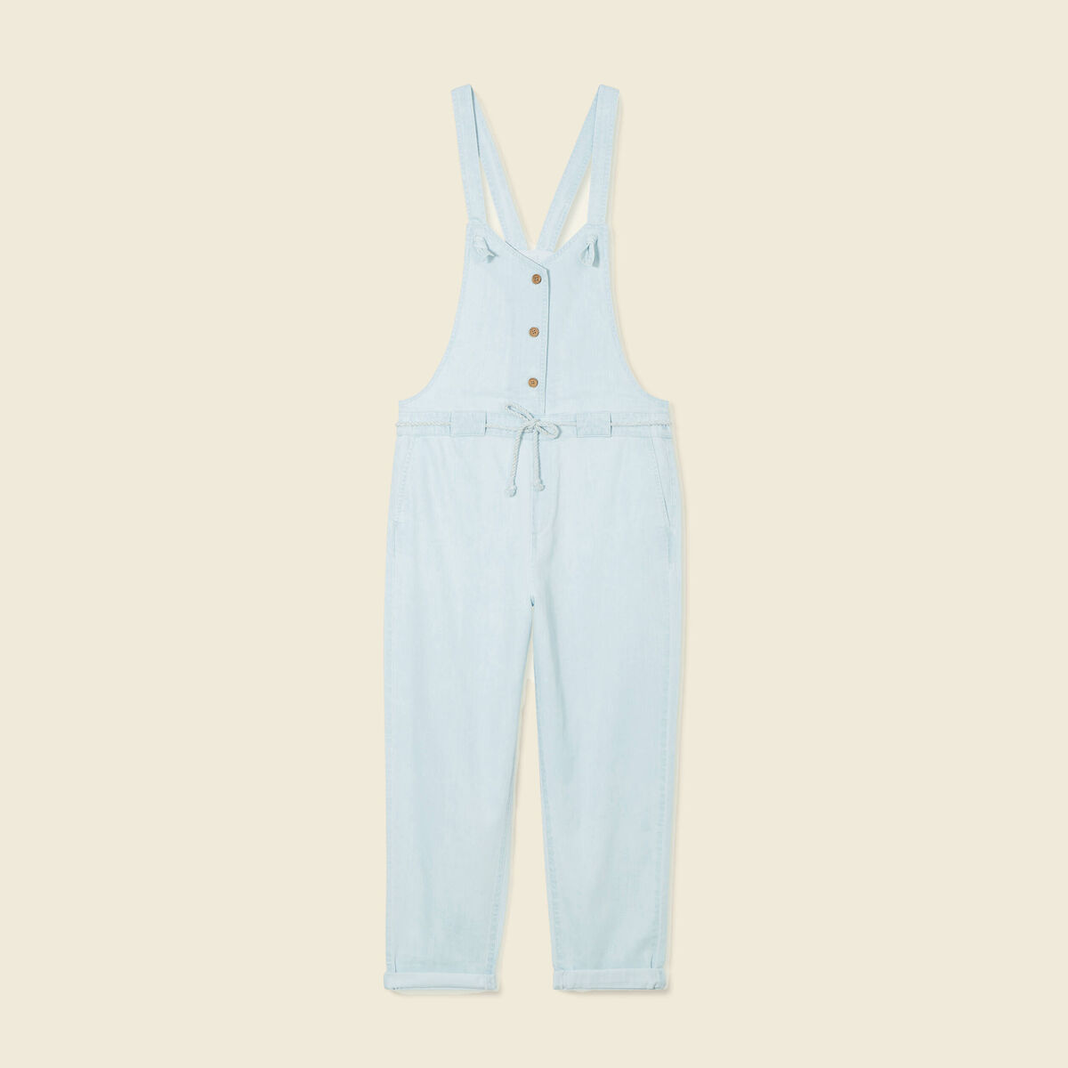 Salopette en denim denim bleach femme