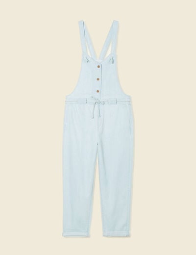 Salopette en denim denim bleach femme