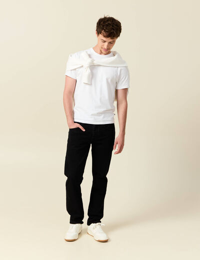 Jeans straight longueur 32 denim noir homme