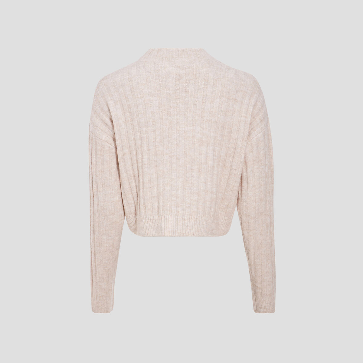 Pull manches longues cropped creme femme