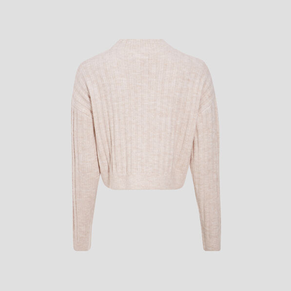 pull manches longues cropped creme femme Pull manches longues cropped creme femme