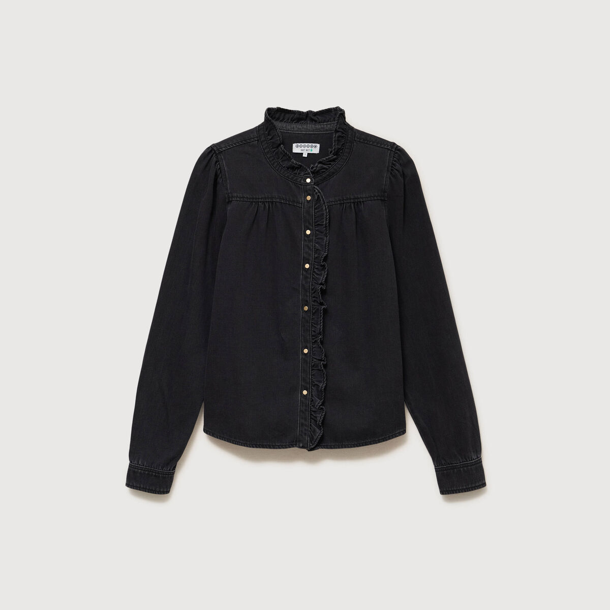 Chemise en jeans manches longues denim noir femme