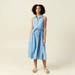 Robe longue trapèze jean denim bleach femme