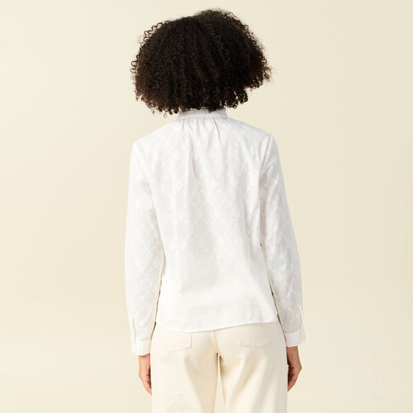 Chemise manches longues ecru femme