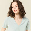 T-shirt manches courtes vert clair femme