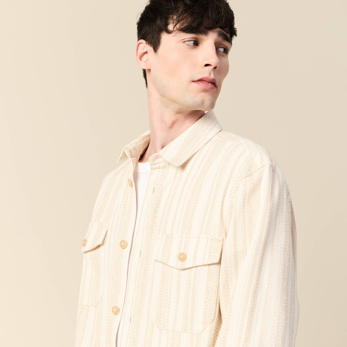 Surchemise manches longues ecru homme