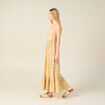 Robe longue évasée bretelles jaune femme