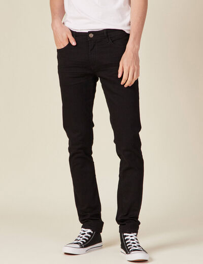 Jeans slim stretch longueur 34 denim noir homme