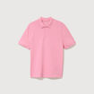 Polo cintr&eacute; en coton manches courtes rose homme