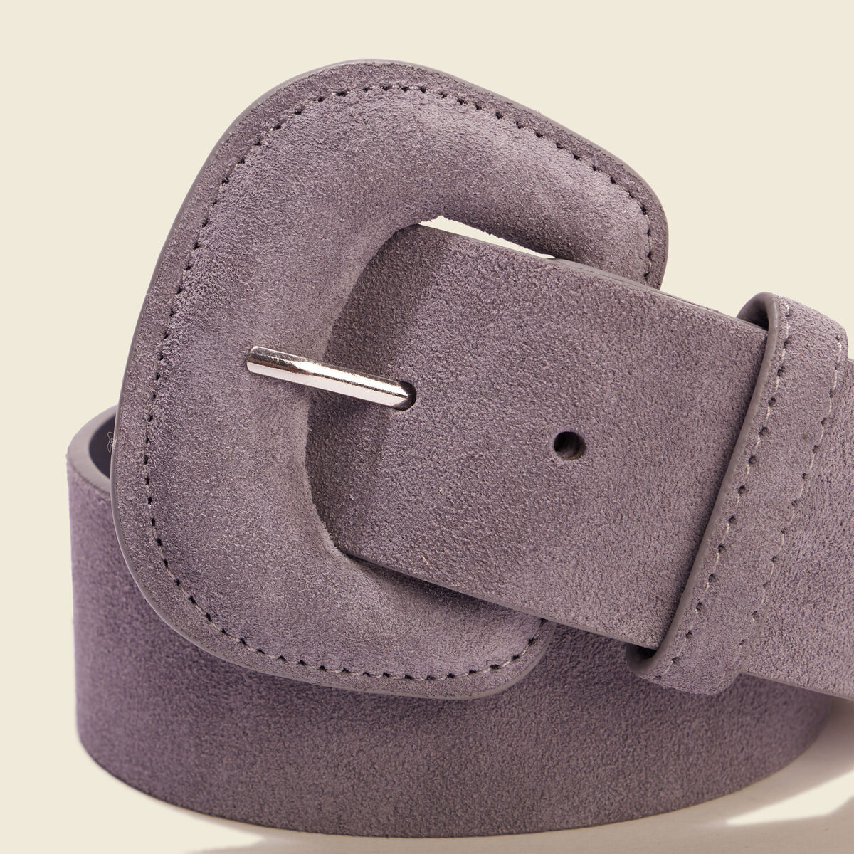 Ceinture large en cuir bleu clair femme
