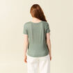 T-shirt en lin vert kaki femme