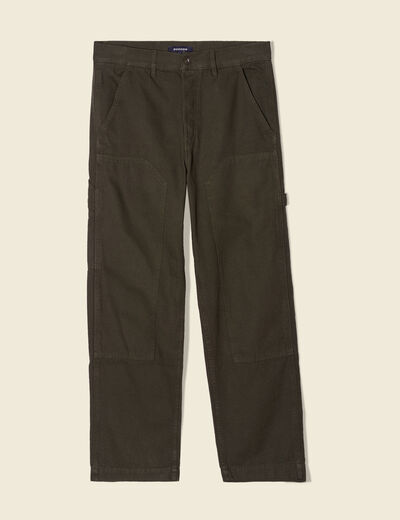 Pantalon large vert kaki homme