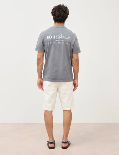 T-shirt en coton manches courtes gris homme