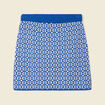 Jupe droite tricot&eacute;e bleu femme