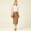 Jupe midi portefeuille fendue sable femme