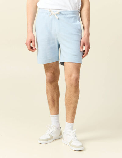 Short droit avec cordon bleu ciel homme
