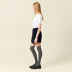 Jupe-short taille haute en velours bleu marine femme