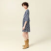 Robe évasée manches 3/4 bleu marine femme