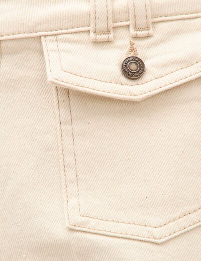 Jeans bootcut taille haute denim blanc femme