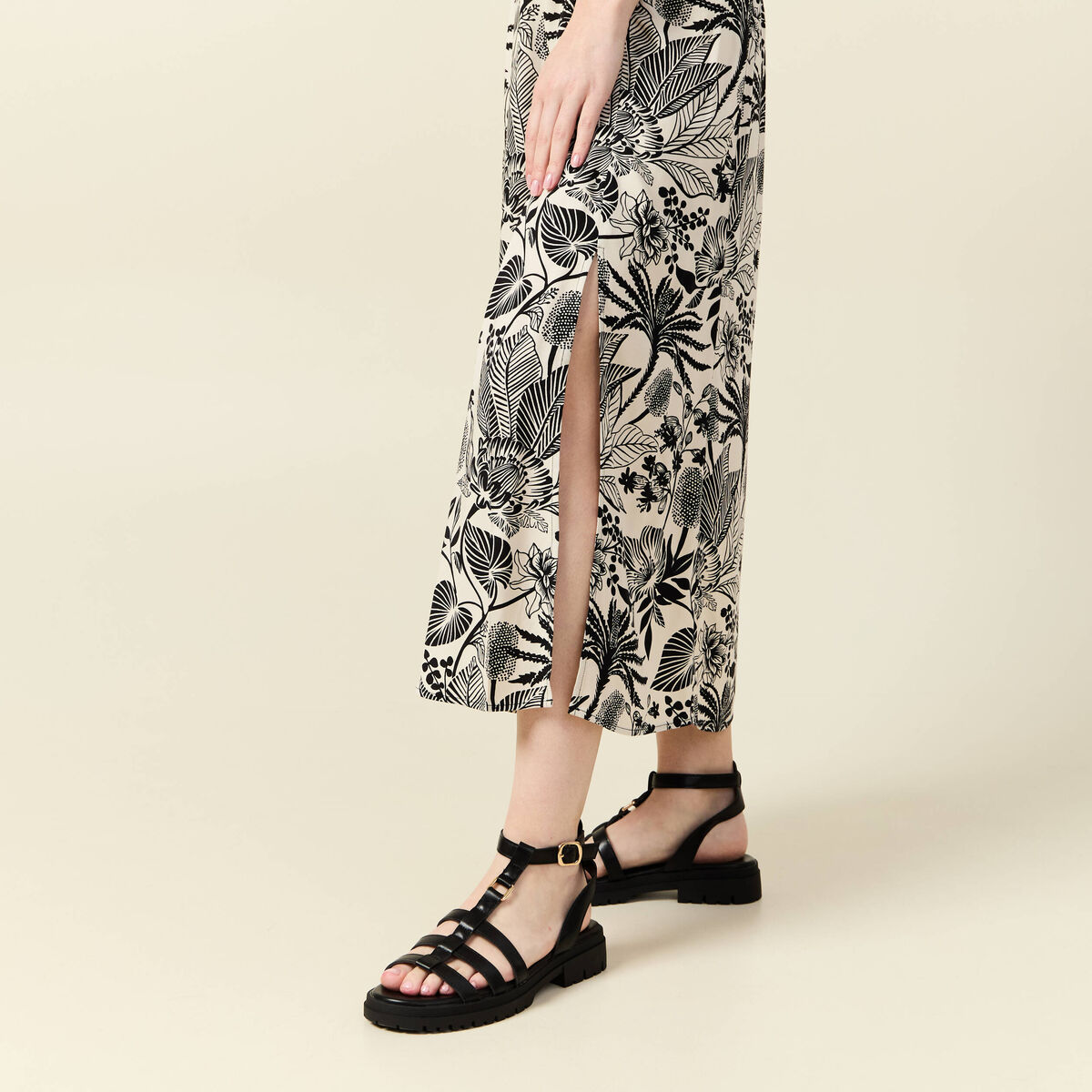 Jupe fluide taille standard blanc femme