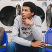 Sweat droit col rond manches longues gris clair homme