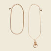 Collier 2 rangs avec pendentif couleur or femme