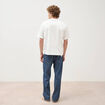 T-shirt print&eacute; en coton manches courtes ecru homme