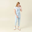 Salopette en denim denim bleach femme
