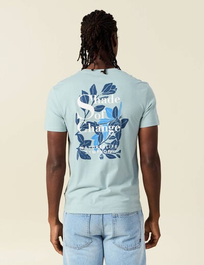 T-shirt manches courtes bleu gris homme