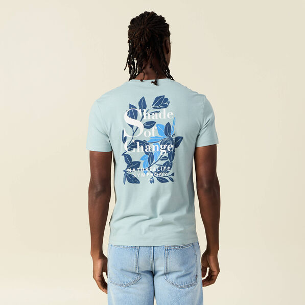 T-shirt manches courtes bleu gris homme