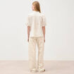 Chemise en coton manches coude creme femme