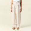 Pantalon large à pinces sable femme