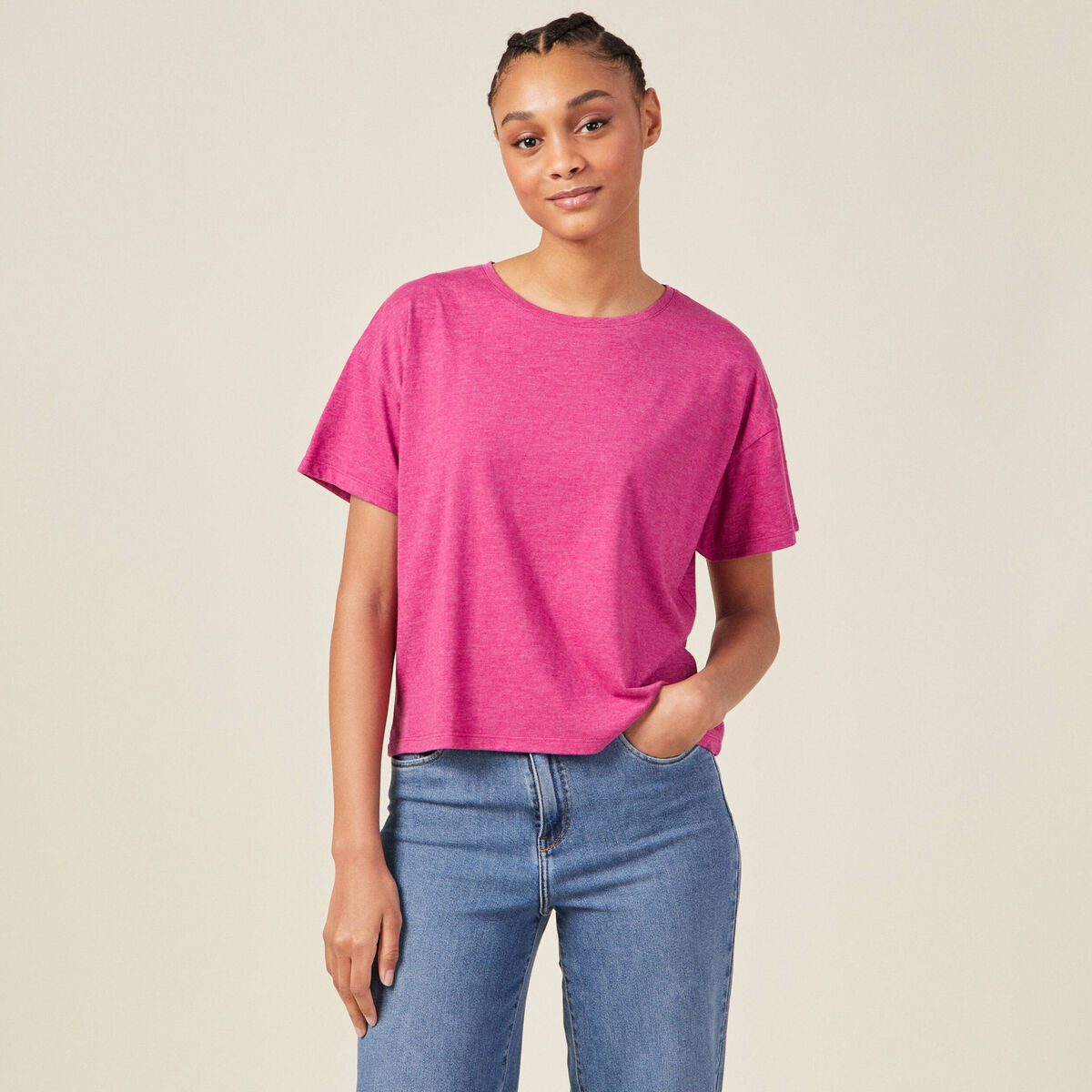 T-shirt manches courtes violet clair femme