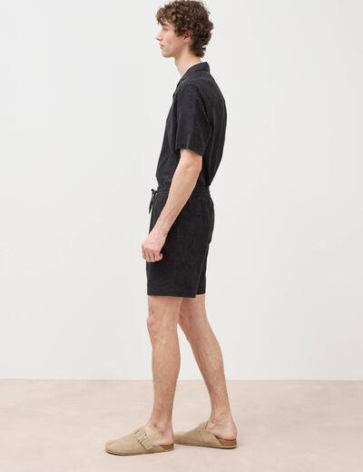 Bermuda coupe droite noir homme