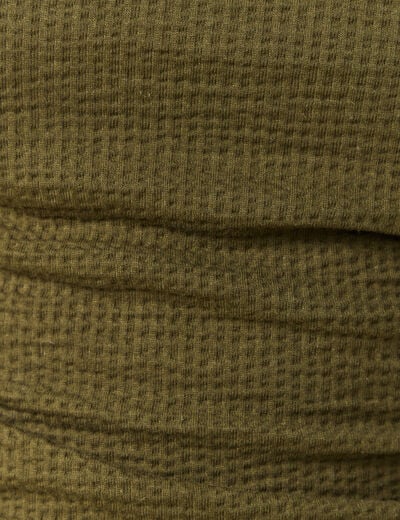 Bustier cropped côtelé vert kaki femme