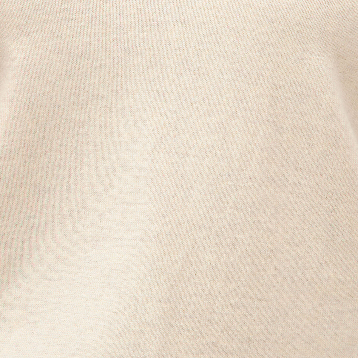 Pull droit col v manches longues creme femme