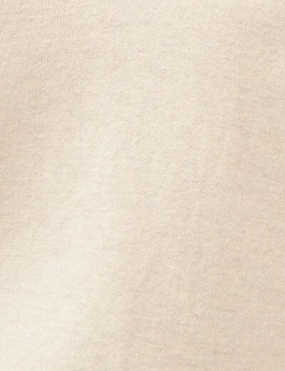 Pull droit col v manches longues creme femme