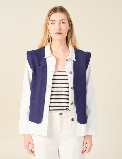 Gilet sans manches bleu femme