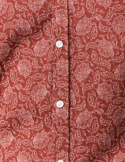 Chemise manches longues marron homme