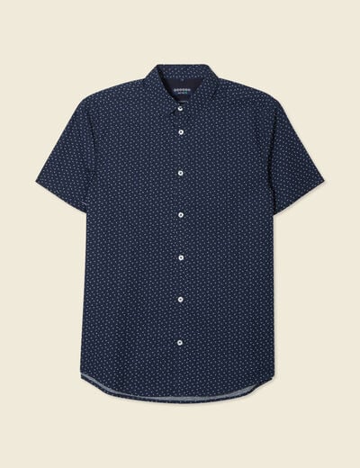 Chemise manches courtes bleu marine homme