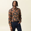Chemise manches longues marron homme