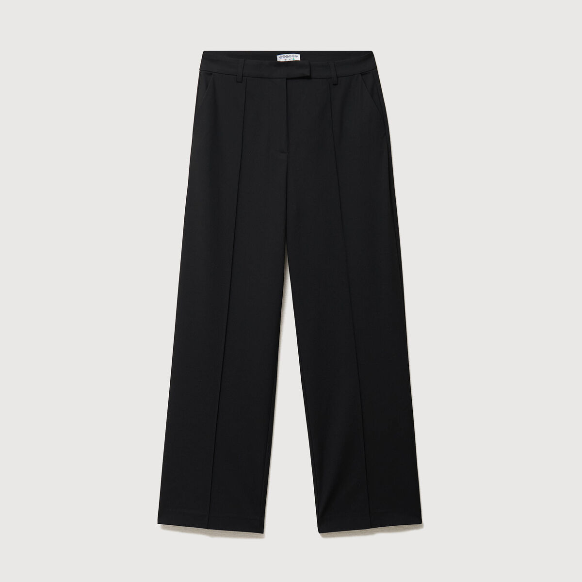 Pantalon droit taille haute noir femme