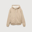 Sweat manches longues zipp&eacute; beige homme