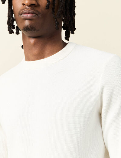 Pull éco-responsable ecru homme