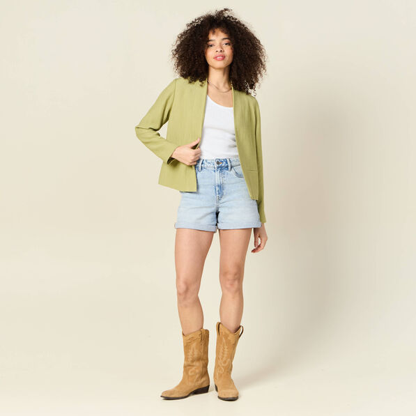 Veste esprit blazer fluide vert olive femme