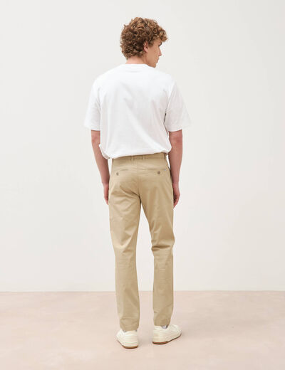 Pantalon chino slim beige homme
