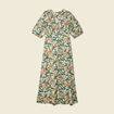 Robe longue évasée blanc femme