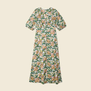 Robe longue évasée blanc femme