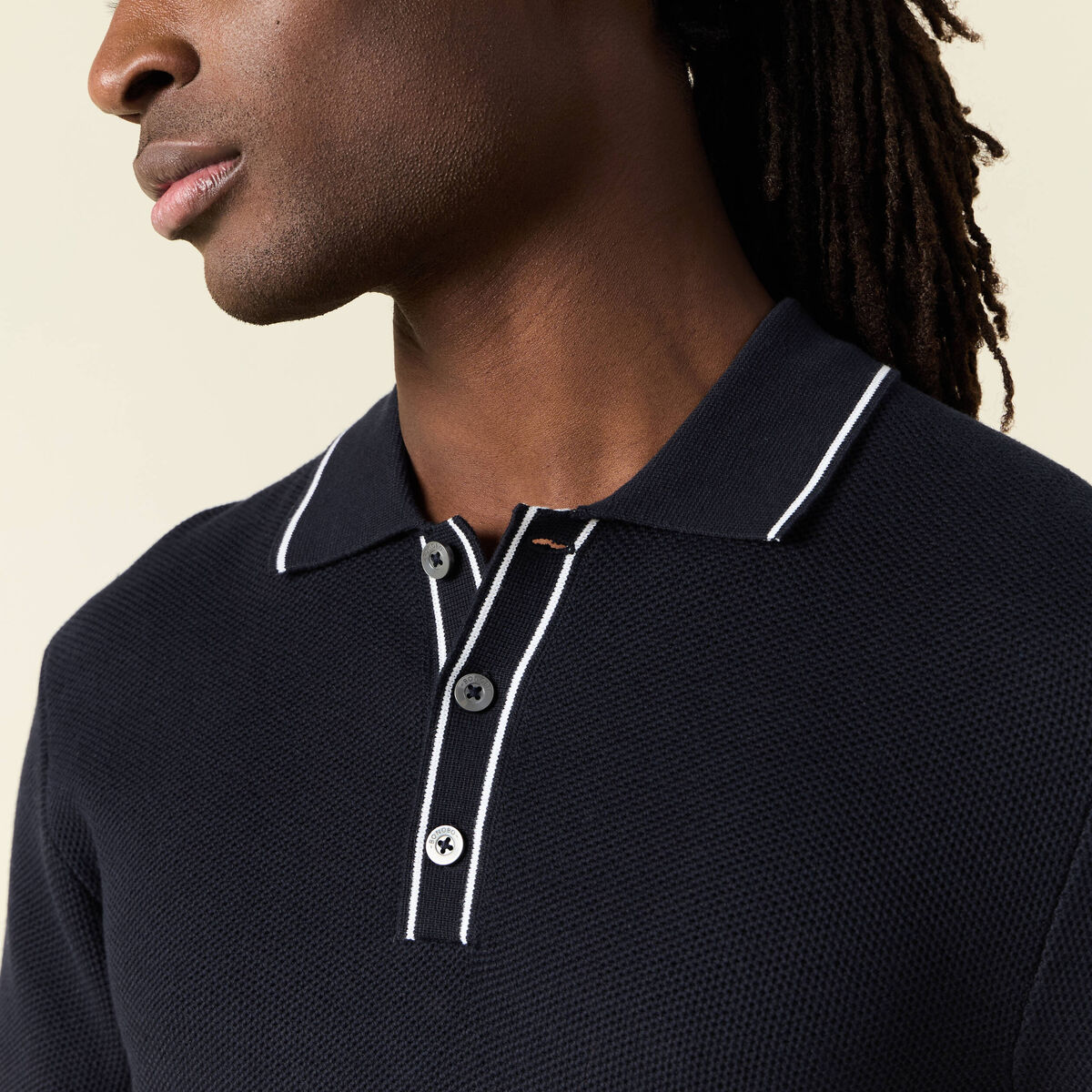 Polo manches courtes bleu marine homme