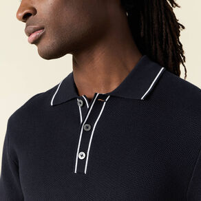 Polo manches courtes bleu marine homme
